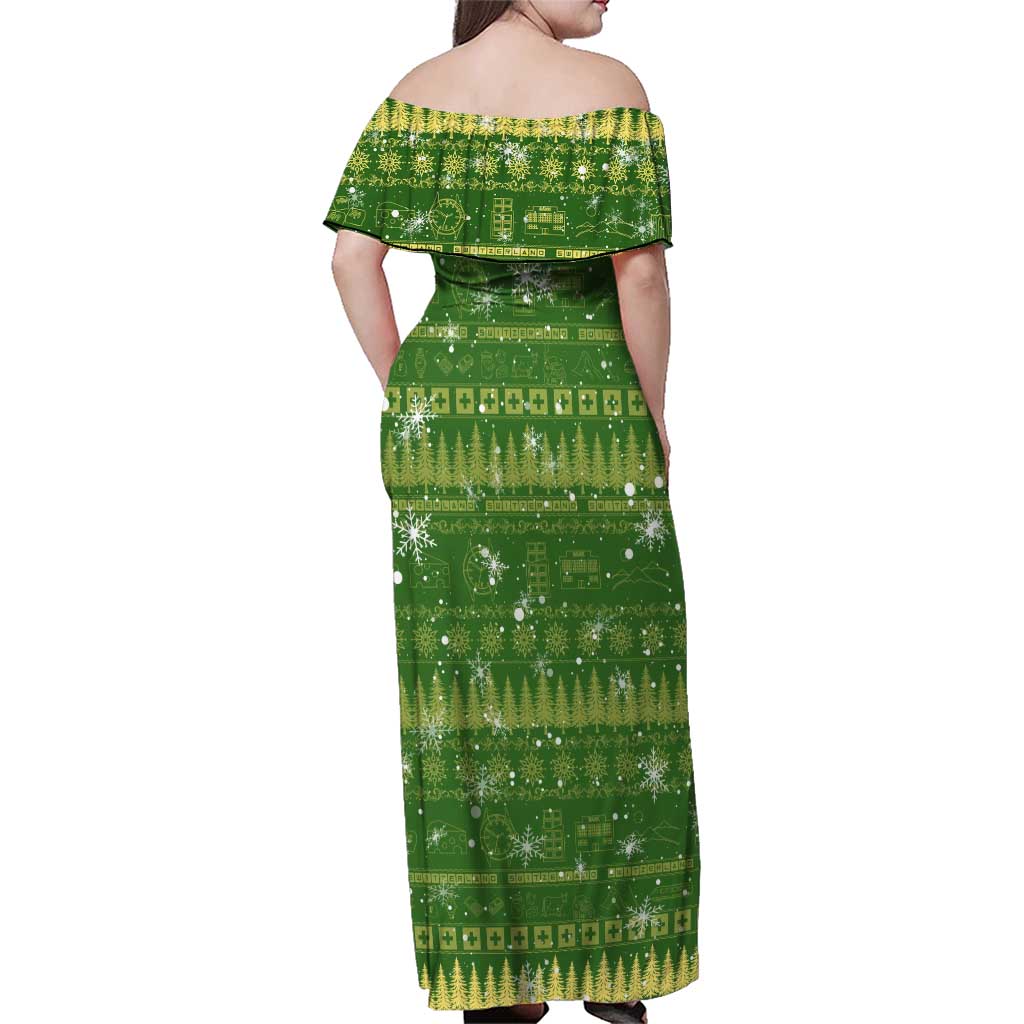Merry Christmas Switzerland Family Matching Off Shoulder Maxi Dress and Hawaiian Shirt Xmas Travel Map - Wonder Print Shop