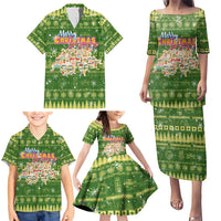 Merry Christmas Switzerland Family Matching Puletasi and Hawaiian Shirt Xmas Travel Map - Wonder Print Shop