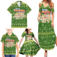 Merry Christmas Switzerland Family Matching Summer Maxi Dress and Hawaiian Shirt Xmas Travel Map - Wonder Print Shop