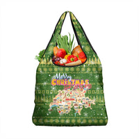 Merry Christmas Switzerland Grocery Bag Xmas Travel Map - Wonder Print Shop