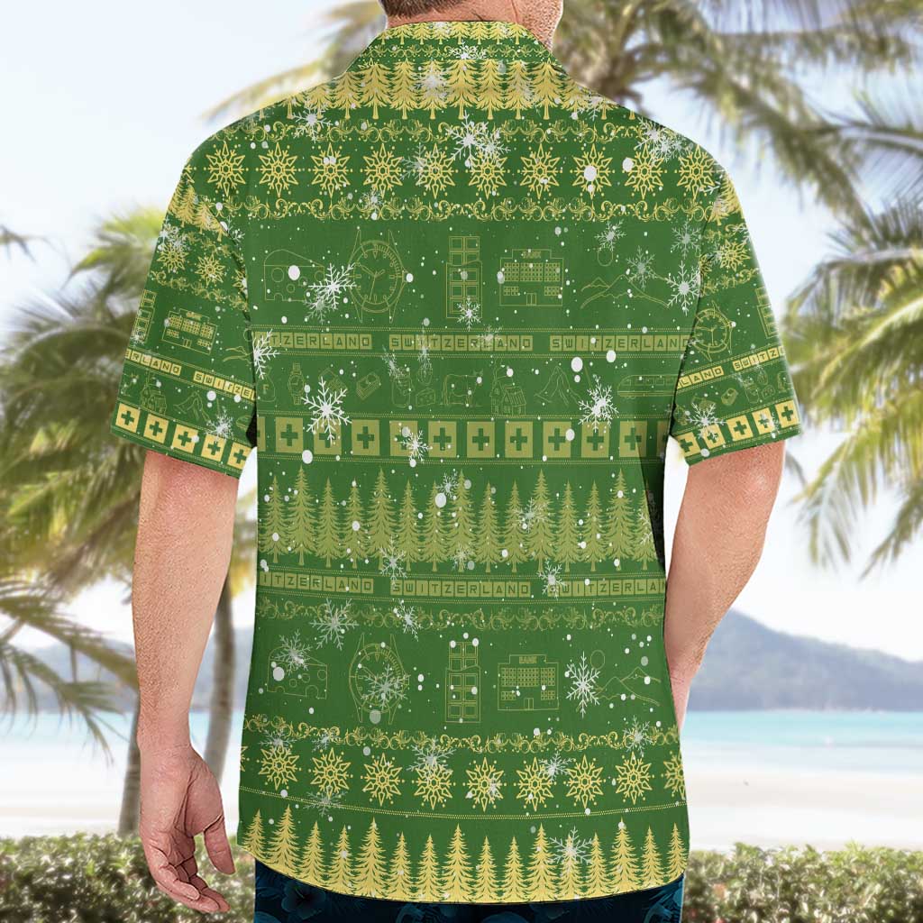 Merry Christmas Switzerland Hawaiian Shirt Xmas Travel Map - Wonder Print Shop