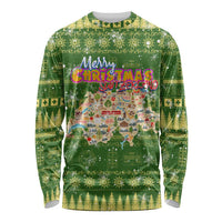 Merry Christmas Switzerland Long Sleeve Shirt Xmas Travel Map - Wonder Print Shop