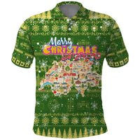 Merry Christmas Switzerland Polo Shirt Xmas Travel Map - Wonder Print Shop
