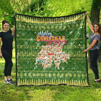 Merry Christmas Switzerland Quilt Xmas Travel Map - Wonder Print Shop