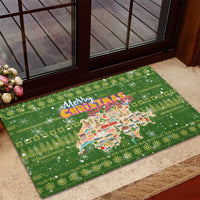 Merry Christmas Switzerland Rubber Doormat Xmas Travel Map - Wonder Print Shop