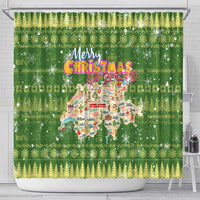 Merry Christmas Switzerland Shower Curtain Xmas Travel Map - Wonder Print Shop