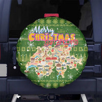 Merry Christmas Switzerland Spare Tire Cover Xmas Travel Map - Wonder Print Shop