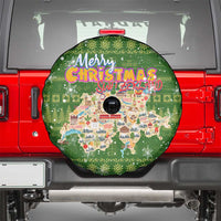 Merry Christmas Switzerland Spare Tire Cover Xmas Travel Map - Wonder Print Shop