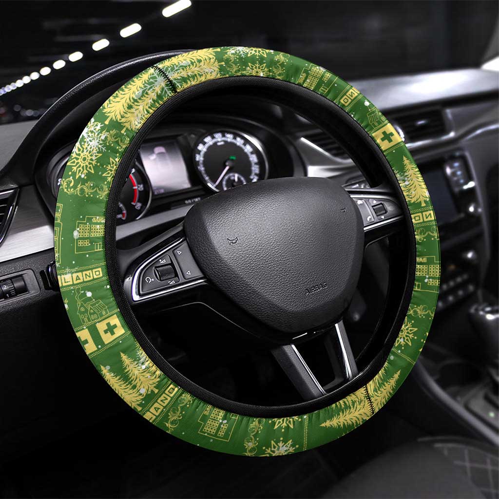 Merry Christmas Switzerland Steering Wheel Cover Xmas Travel Map - Wonder Print Shop