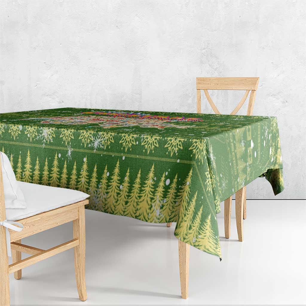 Merry Christmas Switzerland Tablecloth Xmas Travel Map - Wonder Print Shop
