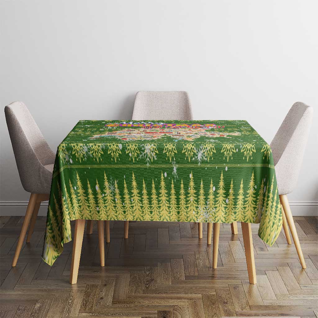 Merry Christmas Switzerland Tablecloth Xmas Travel Map - Wonder Print Shop