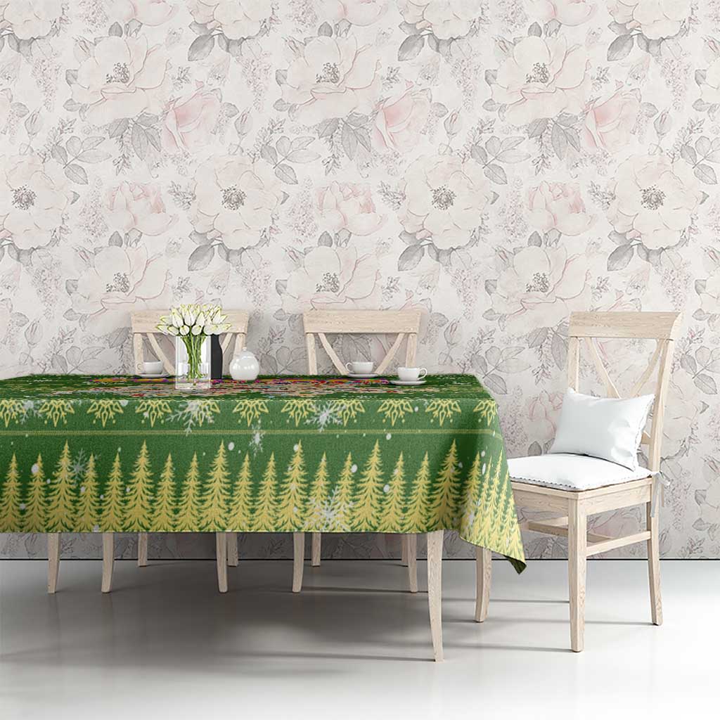 Merry Christmas Switzerland Tablecloth Xmas Travel Map - Wonder Print Shop