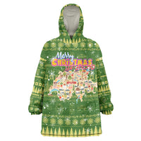 Merry Christmas Switzerland Wearable Blanket Hoodie Xmas Travel Map - Wonder Print Shop