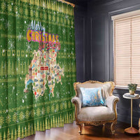 Merry Christmas Switzerland Window Curtain Xmas Travel Map - Wonder Print Shop