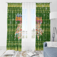Merry Christmas Switzerland Window Curtain Xmas Travel Map - Wonder Print Shop