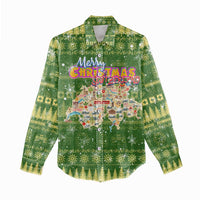 Merry Christmas Switzerland Women Casual Shirt Xmas Travel Map - Wonder Print Shop