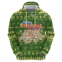 Merry Christmas Switzerland Zip Hoodie Xmas Travel Map - Wonder Print Shop