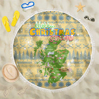 Merry Christmas Scotland Beach Blanket Xmas Travel Map - Wonder Print Shop