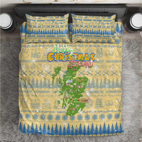 Merry Christmas Scotland Bedding Set Xmas Travel Map - Wonder Print Shop