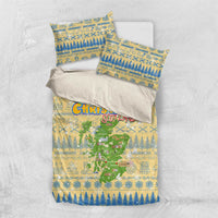 Merry Christmas Scotland Bedding Set Xmas Travel Map - Wonder Print Shop