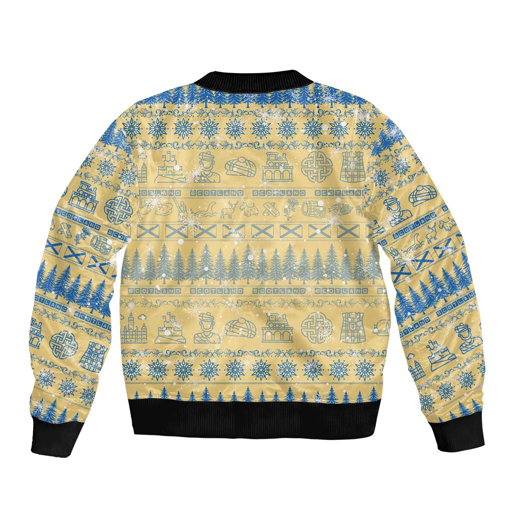 Merry Christmas Scotland Bomber Jacket Xmas Travel Map - Wonder Print Shop