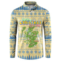 Merry Christmas Scotland Button Sweatshirt Xmas Travel Map - Wonder Print Shop