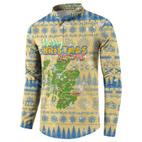 Merry Christmas Scotland Button Sweatshirt Xmas Travel Map - Wonder Print Shop
