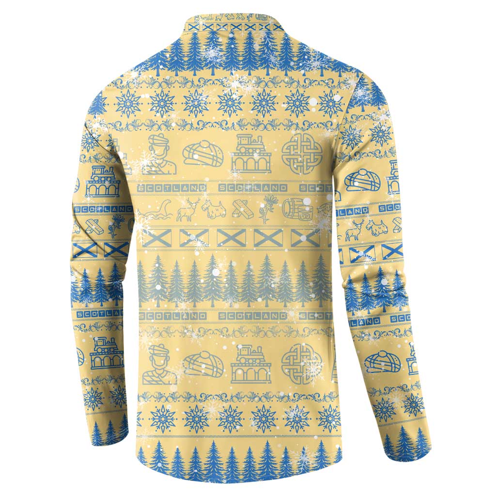 Merry Christmas Scotland Button Sweatshirt Xmas Travel Map - Wonder Print Shop