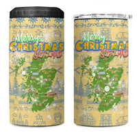 Merry Christmas Scotland 4 in 1 Can Cooler Tumbler Xmas Travel Map - Wonder Print Shop