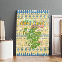 Merry Christmas Scotland Canvas Wall Art Xmas Travel Map - Wonder Print Shop