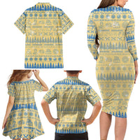 Merry Christmas Scotland Family Matching Long Sleeve Bodycon Dress and Hawaiian Shirt Xmas Travel Map - Wonder Print Shop