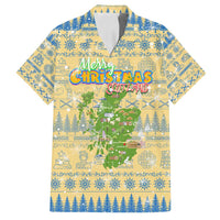Merry Christmas Scotland Family Matching Long Sleeve Bodycon Dress and Hawaiian Shirt Xmas Travel Map - Wonder Print Shop
