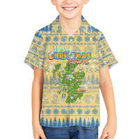 Merry Christmas Scotland Family Matching Long Sleeve Bodycon Dress and Hawaiian Shirt Xmas Travel Map - Wonder Print Shop