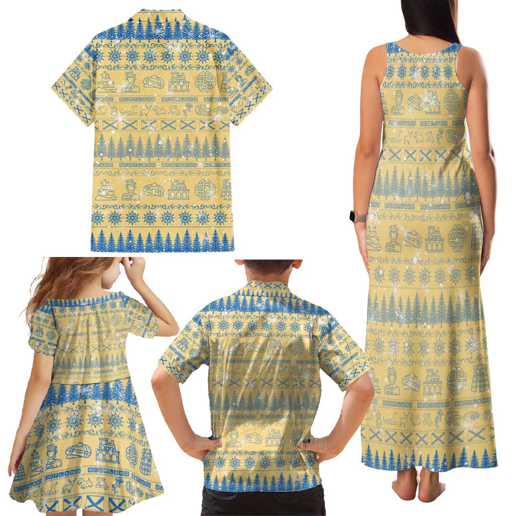 Merry Christmas Scotland Family Matching Tank Maxi Dress and Hawaiian Shirt Xmas Travel Map - Wonder Print Shop