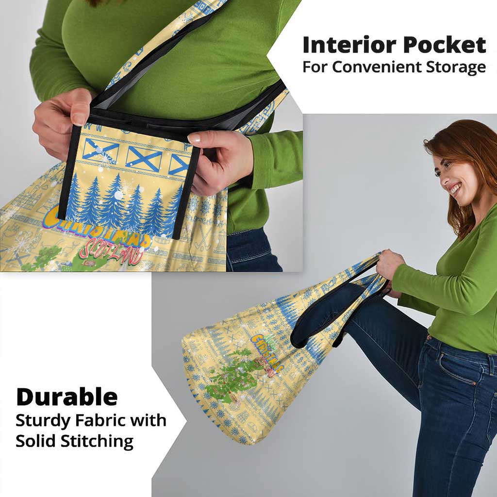 Merry Christmas Scotland Grocery Bag Xmas Travel Map - Wonder Print Shop