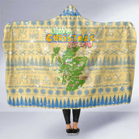 Merry Christmas Scotland Hooded Blanket Xmas Travel Map - Wonder Print Shop