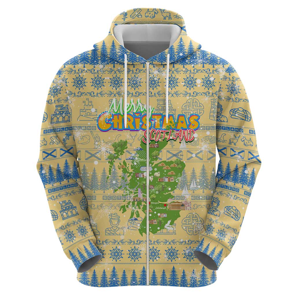 Merry Christmas Scotland Hoodie Xmas Travel Map - Wonder Print Shop