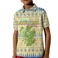 Merry Christmas Scotland Kid Polo Shirt Xmas Travel Map - Wonder Print Shop