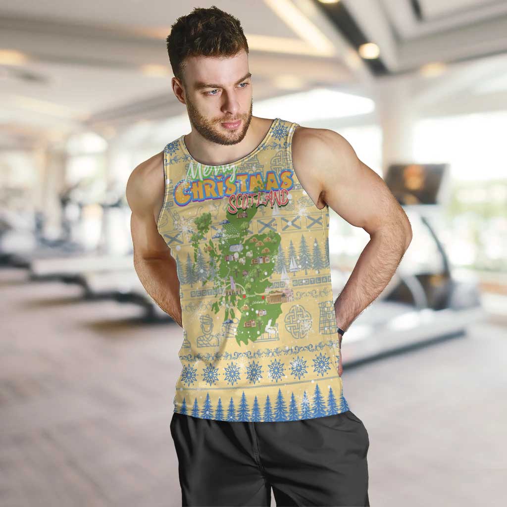 Merry Christmas Scotland Men Tank Top Xmas Travel Map - Wonder Print Shop