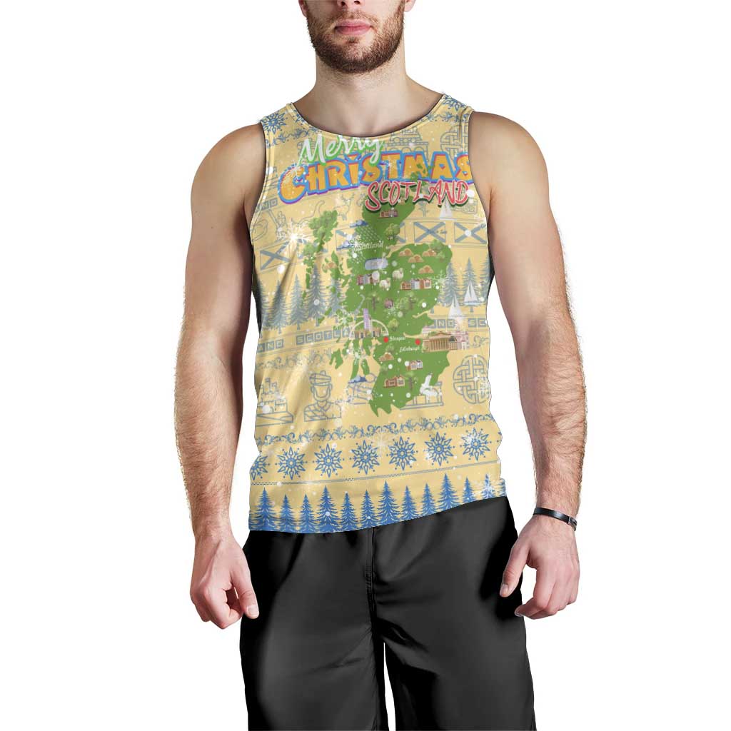 Merry Christmas Scotland Men Tank Top Xmas Travel Map - Wonder Print Shop