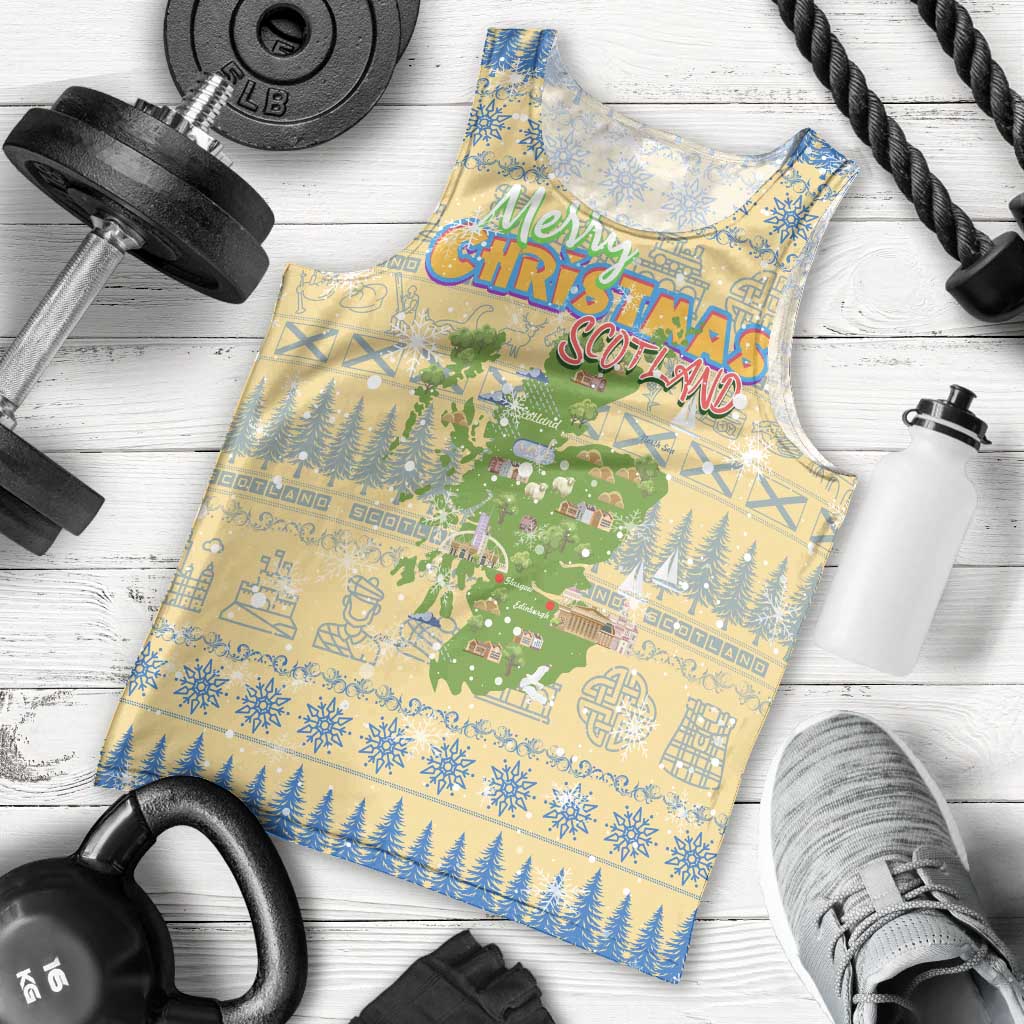 Merry Christmas Scotland Men Tank Top Xmas Travel Map - Wonder Print Shop