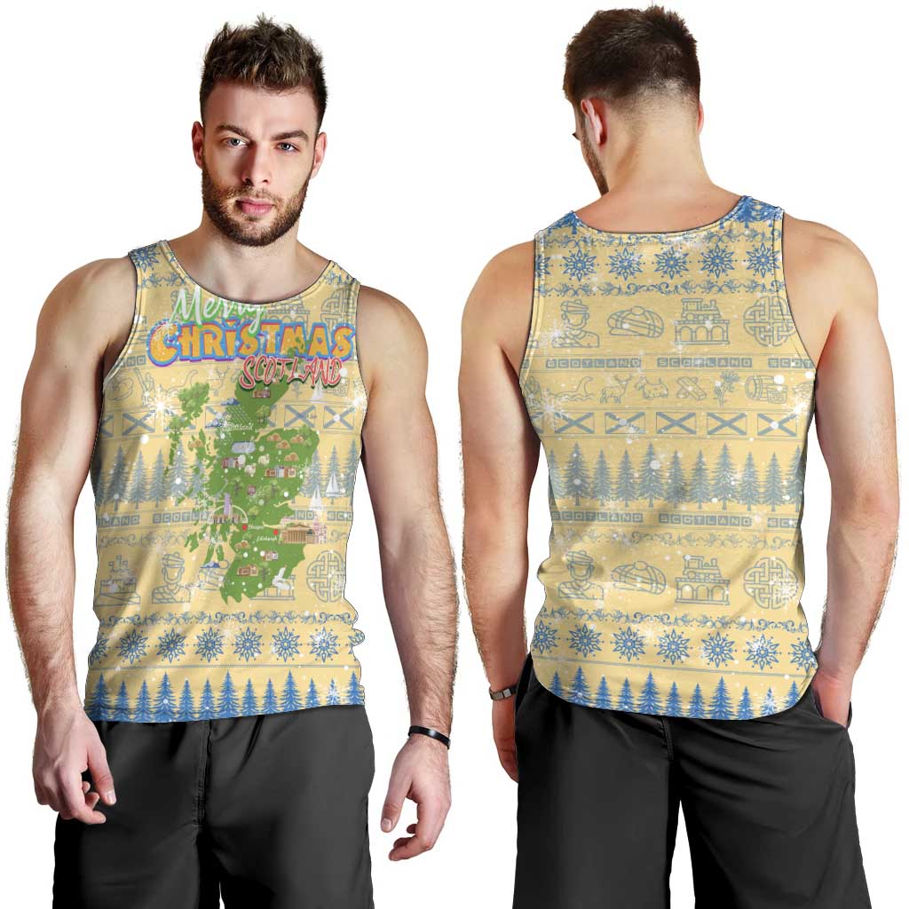 Merry Christmas Scotland Men Tank Top Xmas Travel Map - Wonder Print Shop