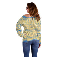 Merry Christmas Scotland Off Shoulder Sweater Xmas Travel Map - Wonder Print Shop