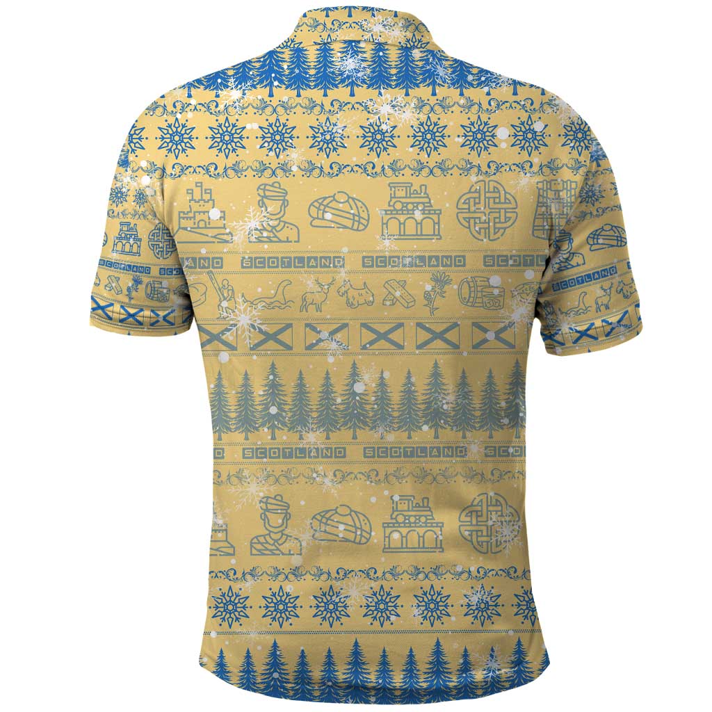 Merry Christmas Scotland Polo Shirt Xmas Travel Map - Wonder Print Shop