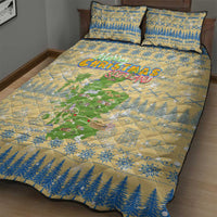 Merry Christmas Scotland Quilt Bed Set Xmas Travel Map - Wonder Print Shop