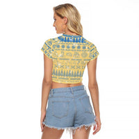 Merry Christmas Scotland Raglan Cropped T Shirt Xmas Travel Map - Wonder Print Shop