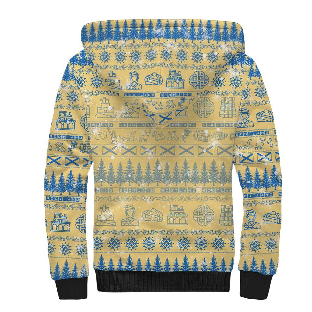 Merry Christmas Scotland Sherpa Hoodie Xmas Travel Map - Wonder Print Shop
