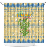 Merry Christmas Scotland Shower Curtain Xmas Travel Map - Wonder Print Shop
