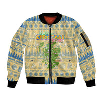 Merry Christmas Scotland Sleeve Zip Bomber Jacket Xmas Travel Map - Wonder Print Shop