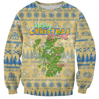 Merry Christmas Scotland Sweatshirt Xmas Travel Map - Wonder Print Shop